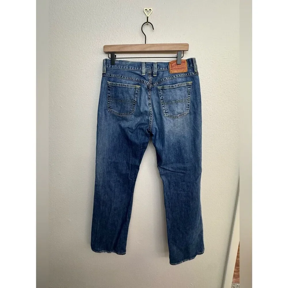 Lucky Brand Easy Rider Faded Distressed Blue Straight Jeans